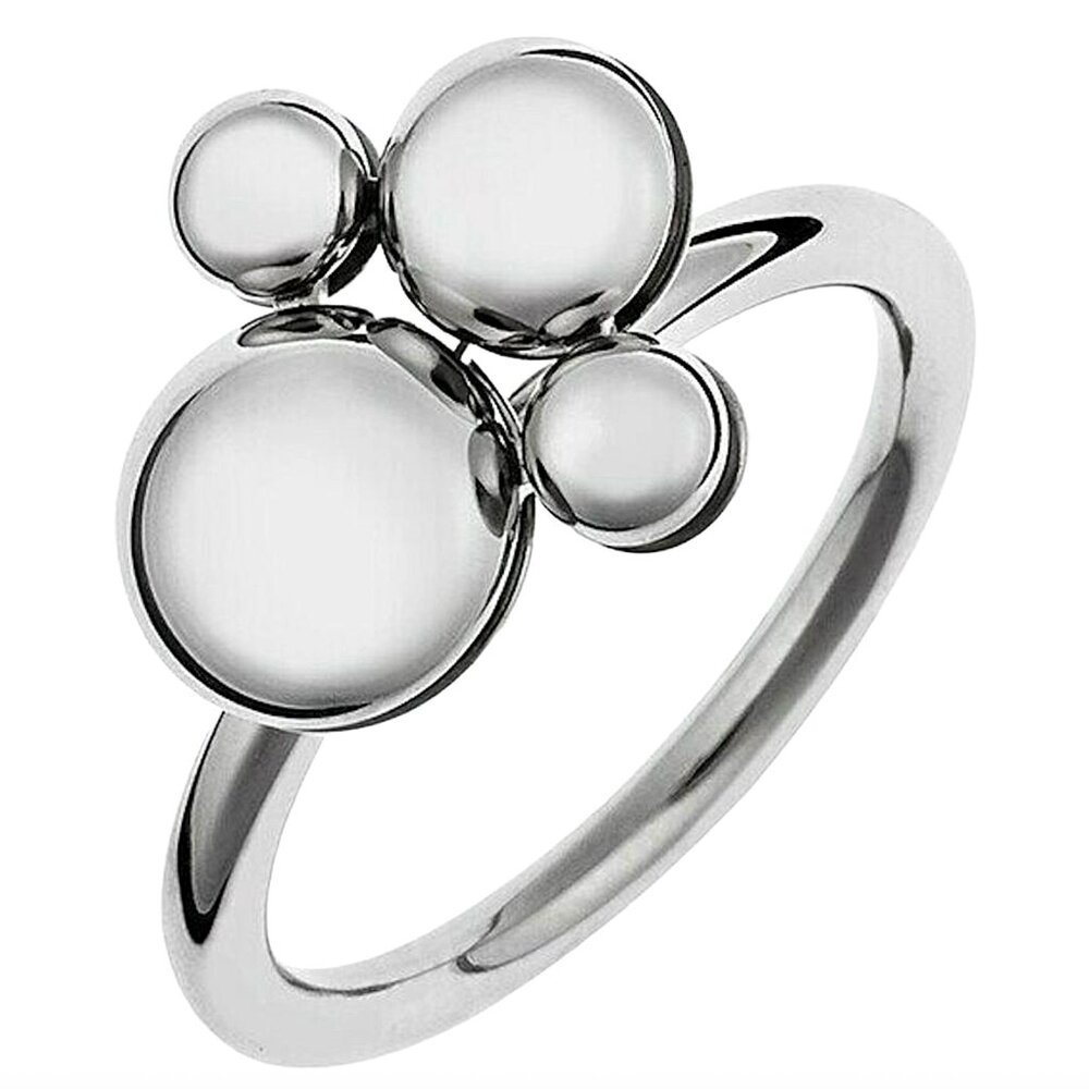 Calvin Klein Size 7 Silver Tone Bubble Cluster Fidget Ring - NWT